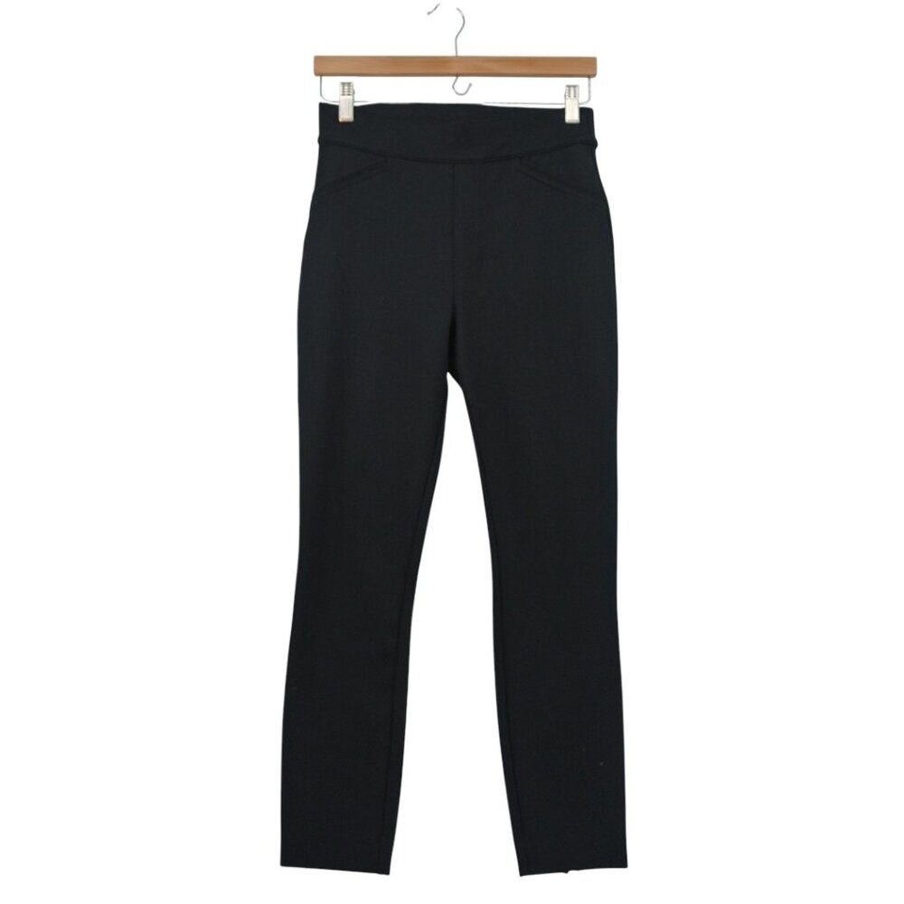 SPANX Black Faux Leather Ponte Pants‎ Size SP